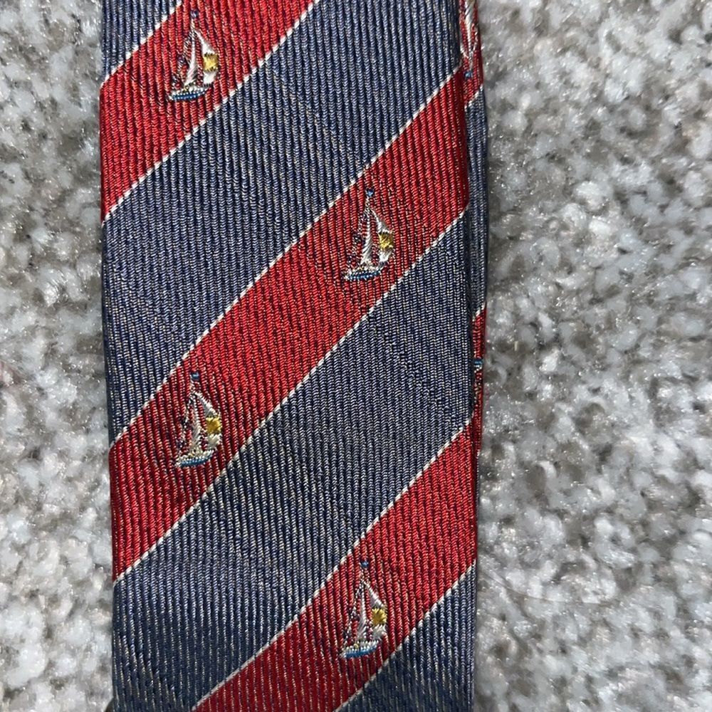Sailboat Sailing made in Germany Mens silk  Suspenders Leather Tab Adjustable